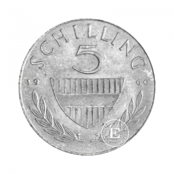 5 schilling silbermünze, Österreich zufälliges Jahr