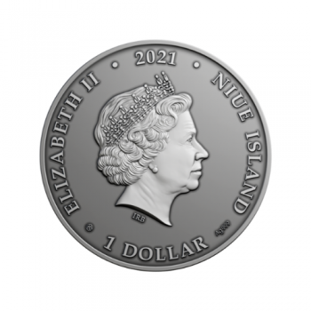 1 dolerio sidabrinė moneta Kioea, Niujė 2021