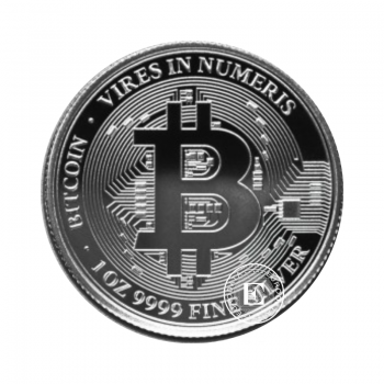 1 oz (31.10 g) sidabrinė moneta Bitcoin, Niujė 2022