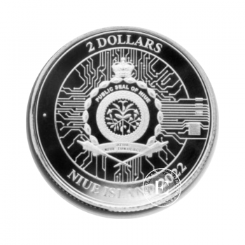 1 oz (31.10 g) srebrna moneta Bitcoin, Niue 2022
