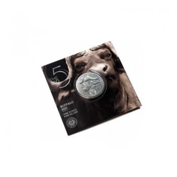 1 oz (31.10 g) sidabrinė moneta Buivolas, Didysis penketas, Pietų Afrikos Respublika 2021