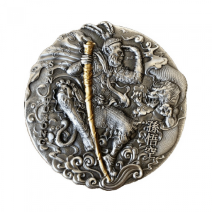 2 oz (62.20 g) sidabrinė monata Sun Wukong - Kelionė į Vakarus, Niue 2020