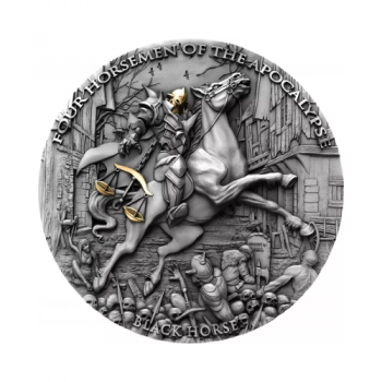 2 oz (62.20 g) sidabrinė moneta Apokalipsės Raitelis Juodasis Arklys, Niujė 2020