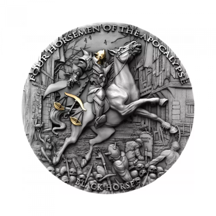 2 oz (62.20 g) sidabrinė moneta Apokalipsės Raitelis Juodasis Arklys, Niujė 2020