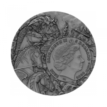 2 oz (62.20 g) sidabrinė moneta Apokalipsės Raitelis Juodasis Arklys, Niujė 2020