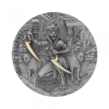 2 oz (62.20 g) sidabrinė moneta Šekmeta - karo deivė, Niujė 2021