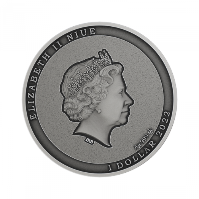 1 dolerio sidabrinė moneta Aš Esu Didžiausias, Niujė 2022