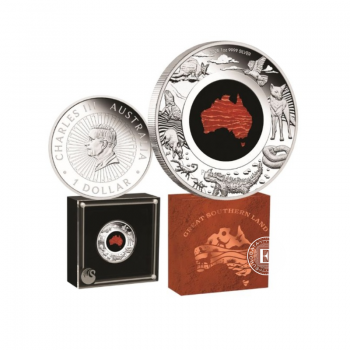 1 oz (31.10 g) pièce couleur PROOF d'argent Snakeskin Jasper, Australie 2025 (avec un certificat)