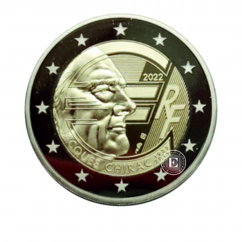 2 Eur PROOF moneta Jacques Chirac, Prancūzija 2022