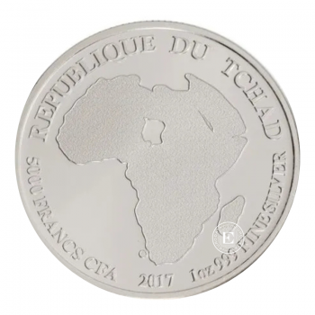 1 oz (31.10 g)  srebrna moneta Lion, Republika Czadu 2017