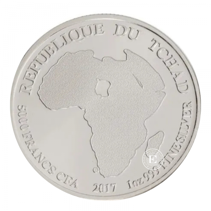 1 oz (31.10 g) silver coin Lion, Republic of Chad 2017