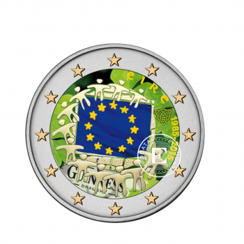 2 Eur pièce coloré 30e anniversaire du drapeau de l'UE, Irlande 2015