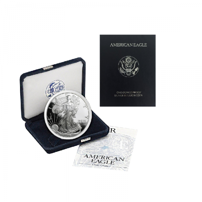1 oz (31.10 g) srebrna PROOF moneta American Eagle, USA 1996