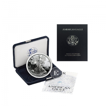 1 oz (31.10 g) sidabrinė PROOF moneta Amerikos Erelis, JAV 1997