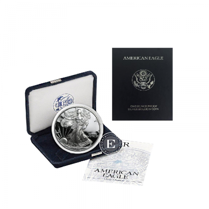 1 oz (31.10 g) sidabrinė PROOF moneta Amerikos Erelis, JAV 1997