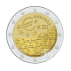 2 Eur Münze auf Karte Währungsvertrag, Andorra 2022