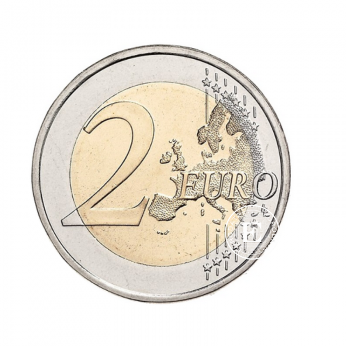 2 Eur moneta na karcie monetarnej 30 years of Andorra's membership of the UN, Andora 2023