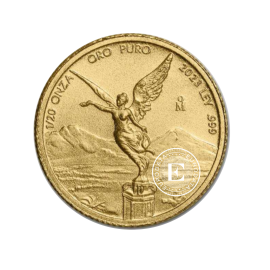 1/20 oz (1.55 g) pièce d'or Ange de la liberté, Mexique 2023