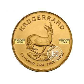 1 oz (31.10 g) auksinė moneta Krugerrand, Pietų Afrikos Respublika (mix metai)