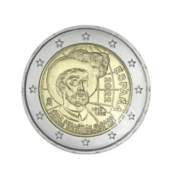 2 Eur moneta Pirmoji kelionė laivu aplink pasaulį, Ispanija 2022 