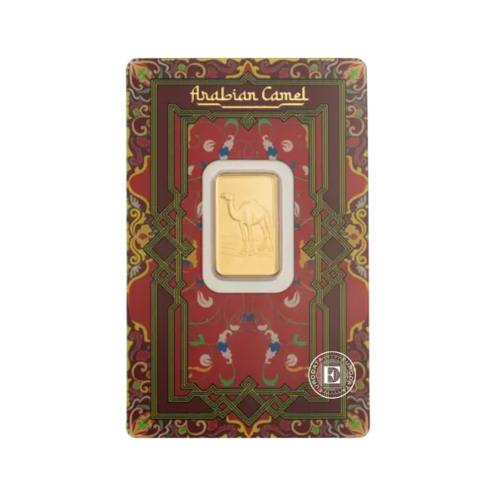 5 g ingot d'or Arabian Camel, PAMP 999.9 (with Pendant Frame)