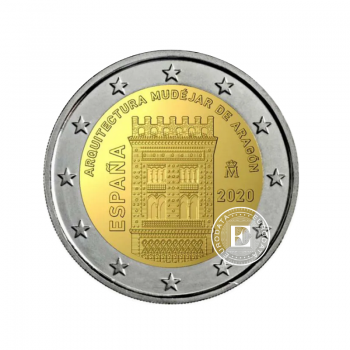 2 Eur moneta Aragono architektūra, Ispanija 2020