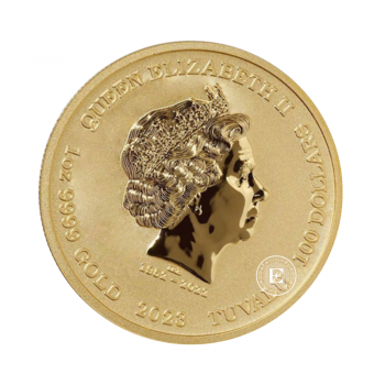 1 oz (31.10 g) złota moneta Gods of Olympus -  Apollo, Tuvalu 2023