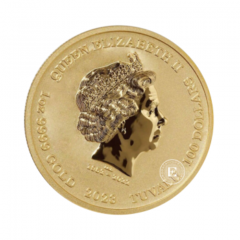 1 oz (31.10 g) auksinė moneta Gods of Olympus -  Arėjas, Tuvalu 2023