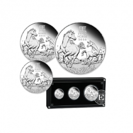 3.5 oz (108.85 g) zestaw monet PROOF srebrnych Lunar III -  Horse, Australia 2026 (z certyfikatem)
