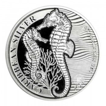 1 oz (31.10 g) sidabrinė moneta Karibų jūrų arkliukas, Barbadosas 2019