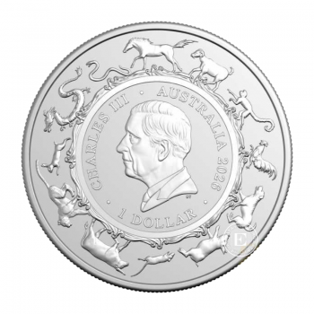 1 oz (31.10 g) sidabrinė moneta Arklio metai - (LUNAR RAM), Australija 2026