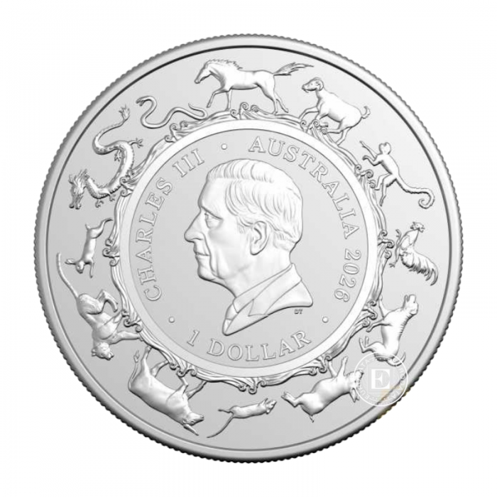 1 oz (31.10 g) srebrna moneta Year of the Horse - (LUNAR RAM), Australia 2026