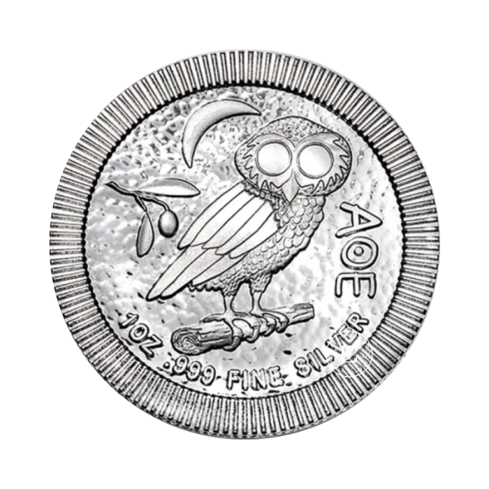 1 oz (31.10 g) sidabrinė moneta Atėnų Pelėda, Šv. Helena (atsitiktiniai metai)