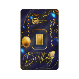 1 g investicinis aukso luitas Germania Mint Happy Birthday 999.9