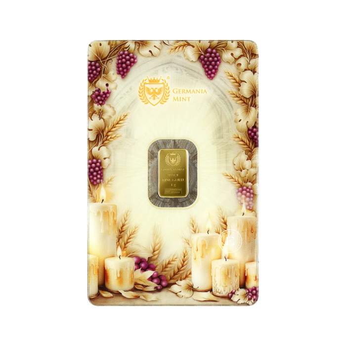1 g investicinio aukso proginis luitas, Germania Mint 999.9