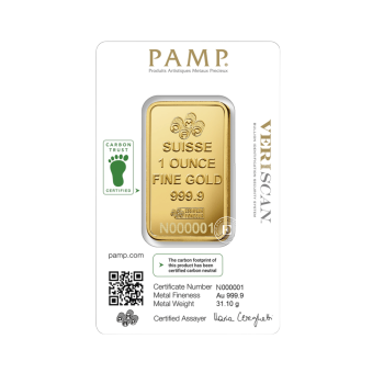 1 oz (31.1 g) investicinio aukso luitas PAMP Fortuna 999.9