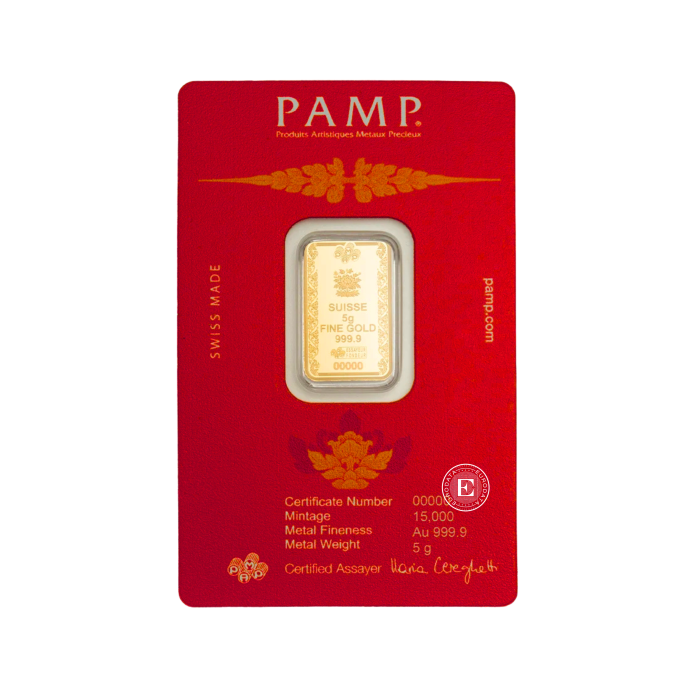 5 g investicinio aukso luitas Buddha, PAMP 999.9