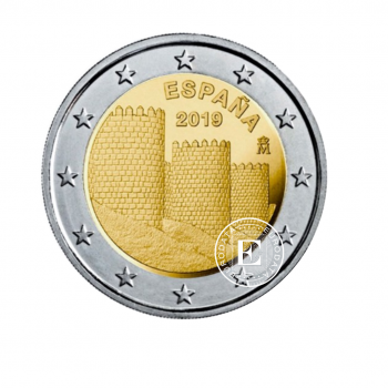 2 Eur moneta Avilos senamiestis, Ispanija 2019