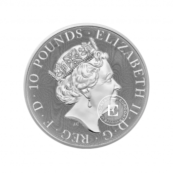 10 oz (311 g) pièce d'argent Tudor Beasts - Yale of Beaufort,  Grande-Bretagne  2023