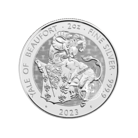 2 oz (62.20 g) srebrna moneta Tudor Beasts - Yale of Beaufort, Wielka Brytania 2023