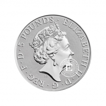 2 oz (62.20 g) sidabrinė moneta Queen's Beasts - Beauforto Ožys, Didžioji Britanija 2019