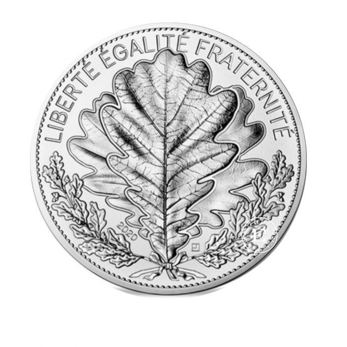 20 Eur (18 g) srebrna PROOF moneta Oak Leaf, Francja 2020 (z certyfikatem)
