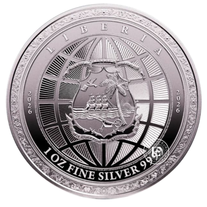1 oz (31.10 g) sidabrinė moneta Taika, Liberija 2026