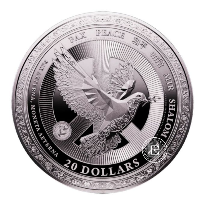 1 oz (31.10 g) sidabrinė moneta Taika, Liberija 2026