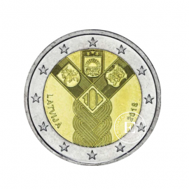 2 Eur moneta Baltijos valstybių 100-metis, Latvija 2018