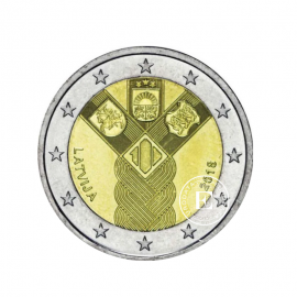 2 Eur pièce 100e anniversaire des Pays Baltes, Lettonie 2018