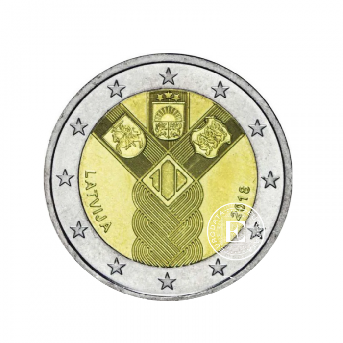 2 Eur Münze 100 Jahrestag der Baltischen Staaten, Lettland 2018