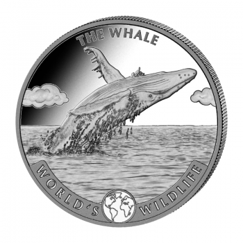 1 oz (31.10 g) sidabrinė moneta Congo World's Wildlife - Banginis, Kongo Respublika 2020