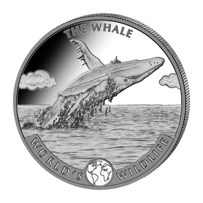 1 oz (31.10 g) silver coin Congo World's Life - The Whale, Republic of Congo 2020