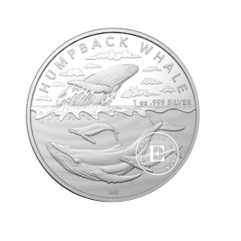 1 oz (31.10 g) sidabrinė moneta Antarkties teritorija, Kuprotasis banginis, Australija 2023